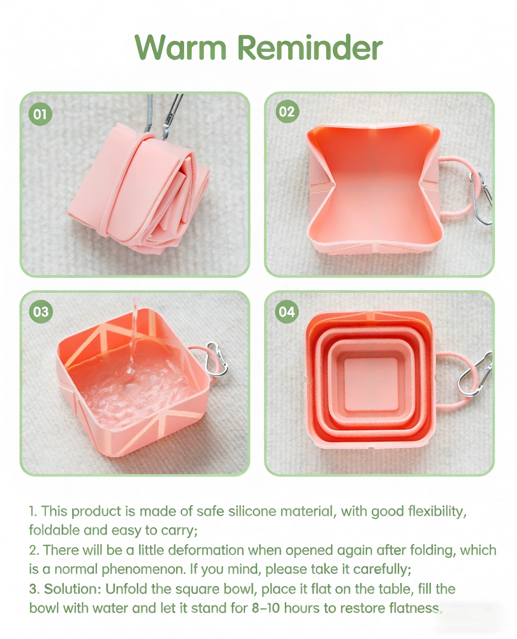 Pop-Square Travel Bowl