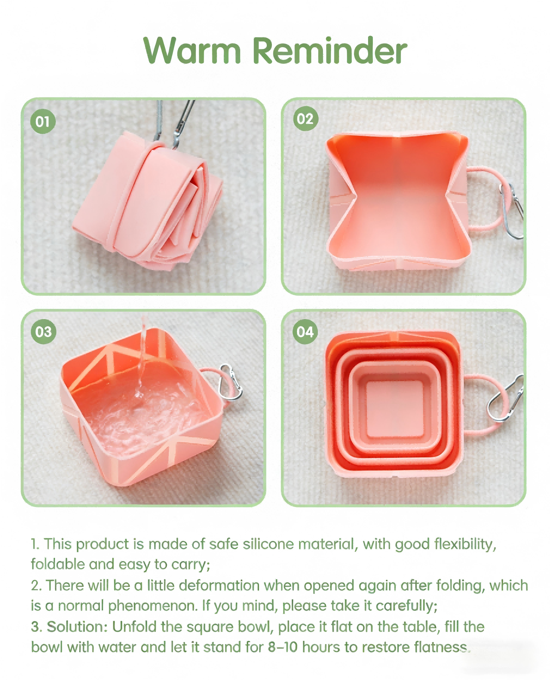 Pop-Square Travel Bowl