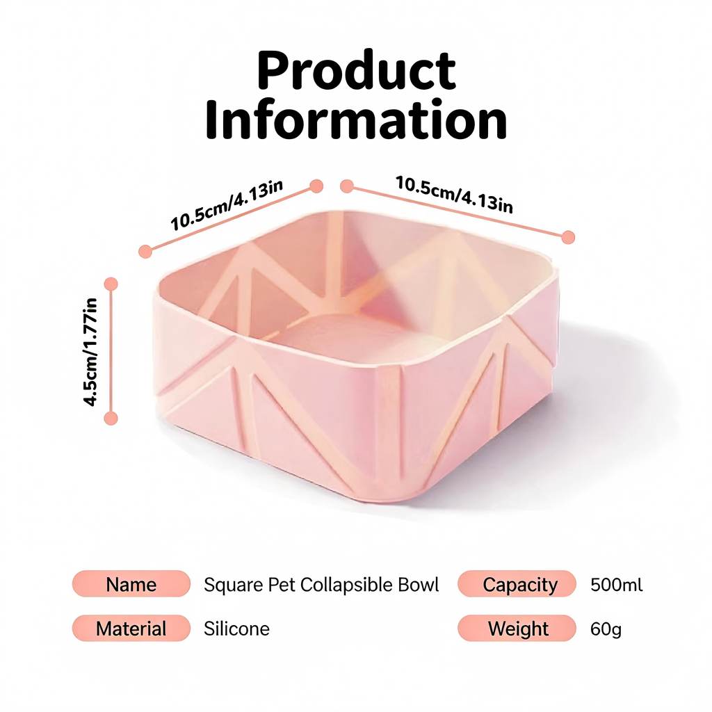Pop-Square Travel Bowl